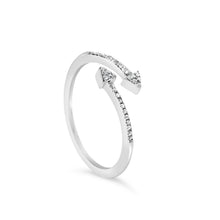 Load image into Gallery viewer, .925 Sterling Silver 1/5 Cttw Diamond Double Arrowhead Open Ring (I-J Color, I2-I3 Clarity) - Ring Size 6
