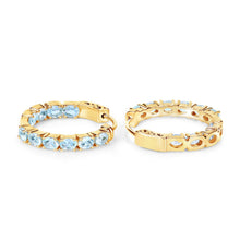 Load image into Gallery viewer, 3.80 Carat Genuine Blue Topaz .925 Sterling Silver Earrings
