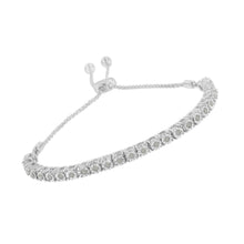 Load image into Gallery viewer, 10K Yellow Gold over .925 Sterling Silver 1/4 Cttw Miracle-Set Diamond 4â€-10â€ Adjustable Bolo Tennis Bracelet (I-J Color, I3 Clarity)
