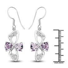 Load image into Gallery viewer, 4.06 Carat Genuine Pink Amethyst &amp; White Topaz .925 Sterling Silver Earrings
