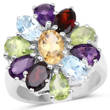 Load image into Gallery viewer, 5.150 Carat Genuine Multi Stones .925 Sterling Silver Ring
