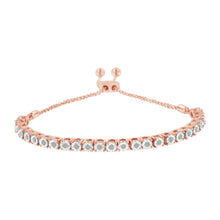 Load image into Gallery viewer, 10K Yellow Gold over .925 Sterling Silver 1/4 Cttw Miracle-Set Diamond 4â€-10â€ Adjustable Bolo Tennis Bracelet (I-J Color, I3 Clarity)
