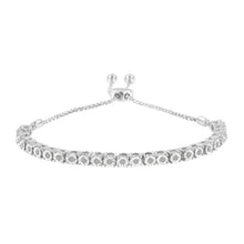 Load image into Gallery viewer, 10K Yellow Gold over .925 Sterling Silver 1/4 Cttw Miracle-Set Diamond 4â€-10â€ Adjustable Bolo Tennis Bracelet (I-J Color, I3 Clarity)
