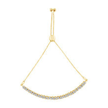 Load image into Gallery viewer, 10K Yellow Gold over .925 Sterling Silver 1/4 Cttw Miracle-Set Diamond 4â€-10â€ Adjustable Bolo Tennis Bracelet (I-J Color, I3 Clarity)
