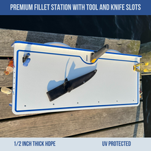 Load image into Gallery viewer, Made in the USA | Premium Double Bucket 33" Raised Fillet Table Cutting Board
