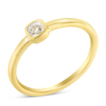 Load image into Gallery viewer, 14K Yellow Gold Plated .925 Sterling Silver 1/20 Carat Diamond Square Cushion-Shaped Miracle Set Petite Fashion Promise Ring (J-K Color, I1-I2 Clarity) - Size 6
