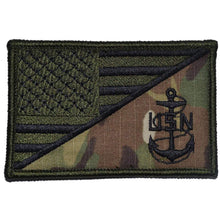 Load image into Gallery viewer, Navy Chief Petty Officer Anchor USA Flag - 2.25x3.5 Patch
