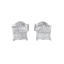 Load image into Gallery viewer, 10k White Gold Diamond Stud Earrings (0.60 cttw, I-J Color, I2-I3 Clarity)
