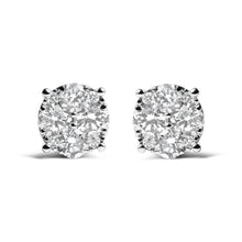 Load image into Gallery viewer, 14K White Gold 2.00 Cttw Lab Grown Diamond Cluster Stud Earrings (G-H Color, VS1-VS2 Clarity)
