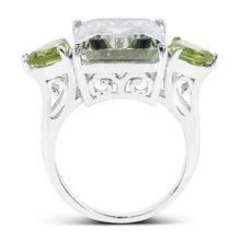 Load image into Gallery viewer, 11.90 Carat Genuine Green Amethyst and Peridot .925 Sterling Silver Ring
