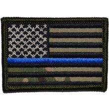 Load image into Gallery viewer, Thin Blue Line US Flag - 2x3 Hat Patch
