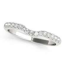 Load image into Gallery viewer, 14k White Gold Pave Set Curved Diamond Wedding Band (1/5 cttw)
