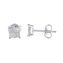 Load image into Gallery viewer, 10k White Gold Diamond Stud Earrings (0.60 cttw, I-J Color, I2-I3 Clarity)

