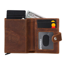 Load image into Gallery viewer, Palertag Zip Mechanical Leather Card Holder with AirTag Slot

