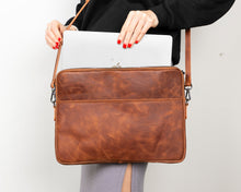 Load image into Gallery viewer, Awe Slim Leather Laptop / Tablet Bag
