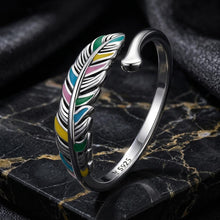 Load image into Gallery viewer, 925 Sterling Silver Enamel Oxidized Ring for Women
