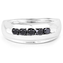 Load image into Gallery viewer, 0.50 Carat Genuine Black Diamond .925 Sterling Silver Ring
