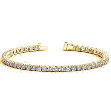 Load image into Gallery viewer, Lab Grown Round Diamond Tennis Bracelet in 14k Yellow Gold (7 cctw F/G  VS2/SI1)

