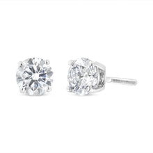 Load image into Gallery viewer, 14k White Gold Solitaire Diamond Stud Earrings (1.5 cttw, H-I Color, SI1-SI2 Clarity)
