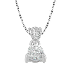 Load image into Gallery viewer, 14K White Gold 1/2 cttw Round Cut Diamond Pendant Necklace (I-J, I1-I2)
