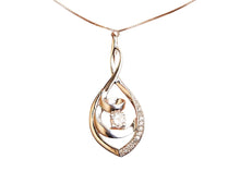 Load image into Gallery viewer, 10K White Gold 1/4 Cttw Brilliant-Cut Round Diamond Spiral Link 18" Pendant Necklace (I-J Color, I2-I3 Clarity)
