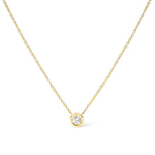 Load image into Gallery viewer, 14K White Gold 1/2 Cttw Lab Grown Diamond Modern Bezel-Set Solitaire 16"-18" Pendant Necklace (F-G Color, VS2-SI1 Clarity)
