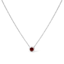 Load image into Gallery viewer, 14K White Gold 1/2 Cttw Red Lab Grown Diamond Bezel-Set Solitaire 18" Pendant Necklace (Red Color, VS1-VS2 Clarity)
