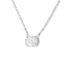 Load image into Gallery viewer, IGI Certified 10K White Gold 1/2 cttw Lab Grown Oval Shape Solitaire Diamond East West 18" Pendant Necklace (E-F Color, VS1-VS2 Clarity)
