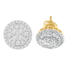 Load image into Gallery viewer, 10K Yellow Gold Round Cut Diamond Earrings (1.5 cttw, H-I Color, I2-I3 Clarity)
