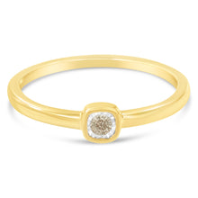 Load image into Gallery viewer, 14K Yellow Gold Plated .925 Sterling Silver 1/20 Carat Diamond Square Cushion-Shaped Miracle Set Petite Fashion Promise Ring (J-K Color, I1-I2 Clarity) - Size 6
