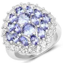 Load image into Gallery viewer, 4.72 Carat Genuine Tanzanite and White Topaz .925 Sterling Silver Ring
