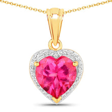 Load image into Gallery viewer, 4.74 Carat Genuine Pink Topaz and White Topaz .925 Sterling Silver Pendant
