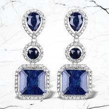 Load image into Gallery viewer, 11.62 Carat Dyed Sapphire .925 Sterling Silver Earrings
