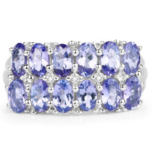 Load image into Gallery viewer, 3.16 Carat Genuine Tanzanite &amp; White Topaz .925 Sterling Silver Ring
