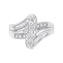 Load image into Gallery viewer, 10K White Gold 1/2 cttw Diamond Cluster Ring (H-I Clarity, I2-I3 Color) - Size 6
