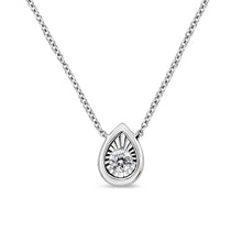 Load image into Gallery viewer, 10K White Gold 1/10 Cttw Miracle Set Round-Cut Diamond Square Shape 18" Pendant Necklace (H-I Color, SI2-I1 Clarity)
