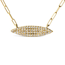 Load image into Gallery viewer, 14K Yellow Gold 3/8 Cttw Two-Strand Marquise and Bar Charm Paper Clip Link Pendant Necklace  (I-J Color, I1-I2 Clarity) -18" and 20" Inch Lengths
