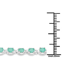 Load image into Gallery viewer, 3.78 Carat Genuine Emerald .925 Sterling Silver Bracelet
