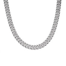 Load image into Gallery viewer, 925 Silver Men’s 10mm Moissanite Cuban Link Necklace – 22&quot;
