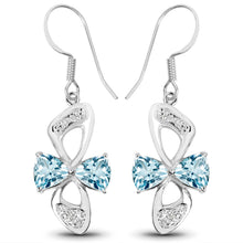 Load image into Gallery viewer, 5.06 Carat Genuine Blue Topaz and White Topaz .925 Sterling Silver Earrings

