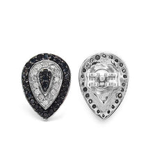 Load image into Gallery viewer, 0.47 Carat Genuine Black Diamond &amp; White Diamond .925 Sterling Silver Earrings
