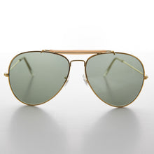 Load image into Gallery viewer, Original Brow Bar Aviator Sunglass with Glass Lens Vintage - Connelly
