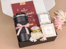 Load image into Gallery viewer, Gift Baskets for Him – Luxury Insulated Tumbler &amp; Snack Set
