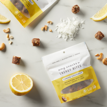 Load image into Gallery viewer, AMG Snacks Lemon Coconut Energy Bites Pack - 6 Packs x 4 oz case
