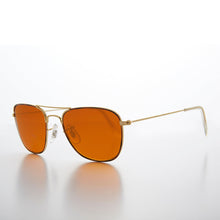 Load image into Gallery viewer, Small Square Amber Colored Lens Aviator - Areo
