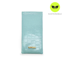 Load image into Gallery viewer, Faux Croco - Turquoise Soft Pouch
