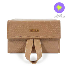 Load image into Gallery viewer, Nude Faux Croco Travel Case
