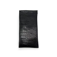 Load image into Gallery viewer, Black Faux  Croco Soft Pouch
