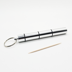 Portable Toothpick Holders – Keychain with Screw Cap in Aluminum
