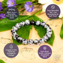 Load image into Gallery viewer, The Pattern Breaker – Snowflake Obsidian Bracelet

